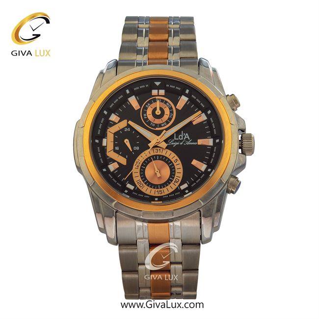 ساعت مچی اورجینال مردانه LdA سه موتوره فول تایم نقره ای-طلایی | نقره ای-طلایی| مشکی| کد رفرنس 2354